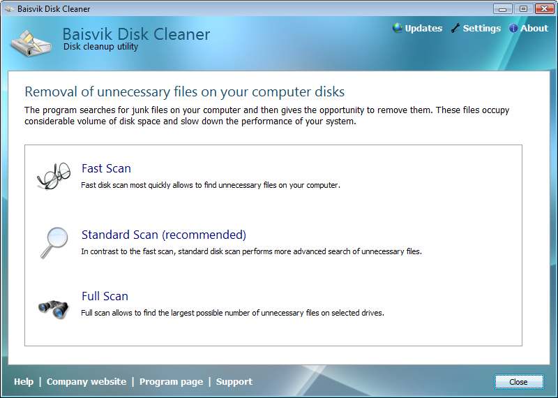 Click to view Baisvik Disk Cleaner 1.5.10.300 screenshot